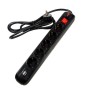 PRELUNGITOR SPACER, Schuko x 5, conectare prin Schuko (T), USB x 2, cablu 1.8 m, 16 A, max. 3500W, protectie supratensiune, negr
